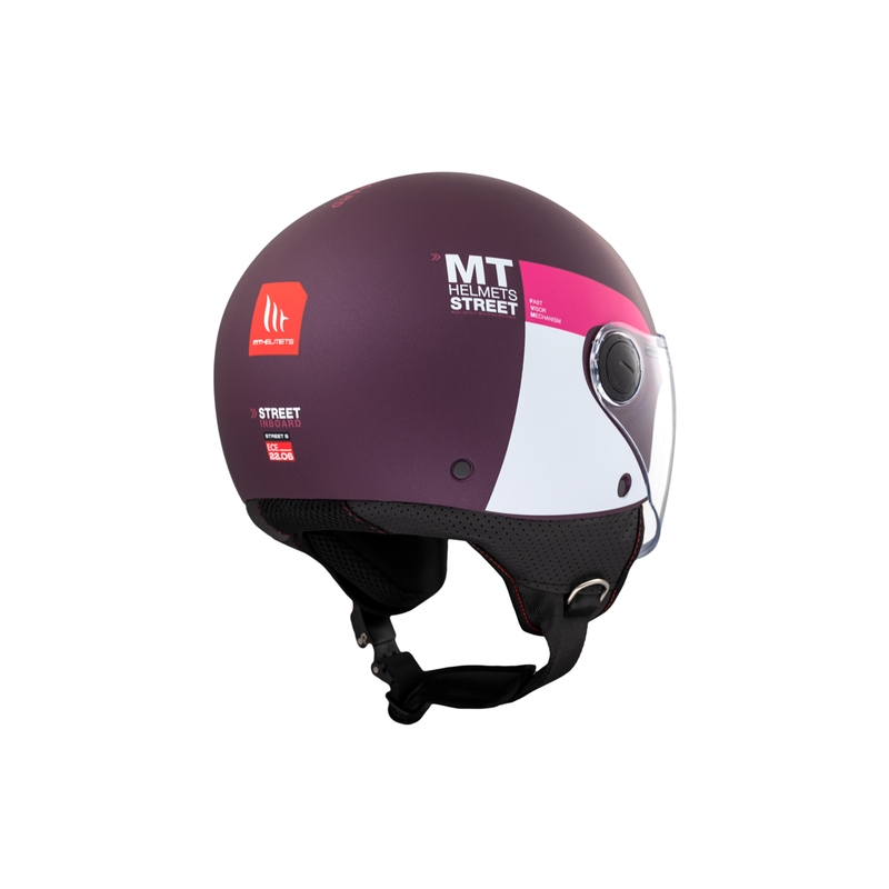 Offener Motorradhelm MT STREET INBOARD C8 matt lila-rosa