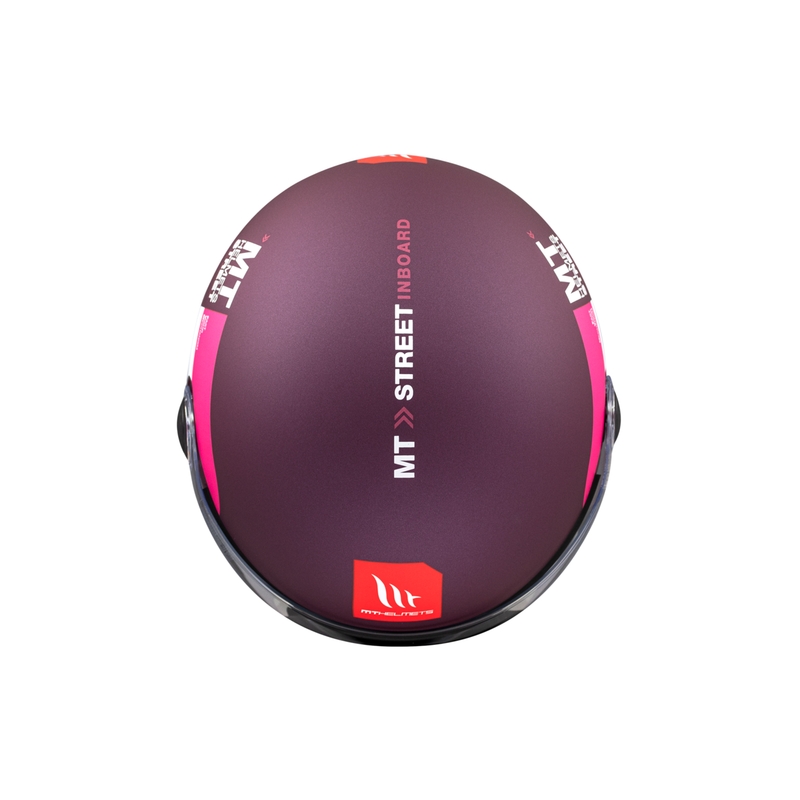 Offener Motorradhelm MT STREET INBOARD C8 matt lila-rosa