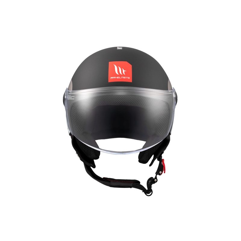Motorrad-Jethelm MT STREET INBOARD D2 matt schwarz-silber
