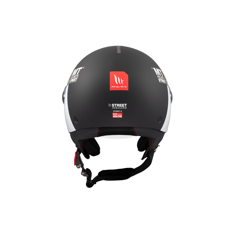 Motorrad-Jethelm MT STREET INBOARD D2 matt schwarz-silber
