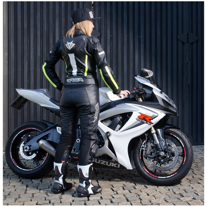 RSA Virus Schwarz-Weiß-Fluo Gelb Motorradoverall für Frauen Ausverkauf