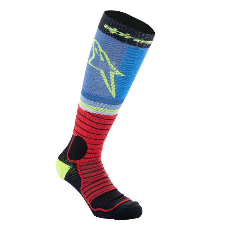 Alpinestars MX PRO Socken schwarz-rot fluo-gelb fluo-blau
