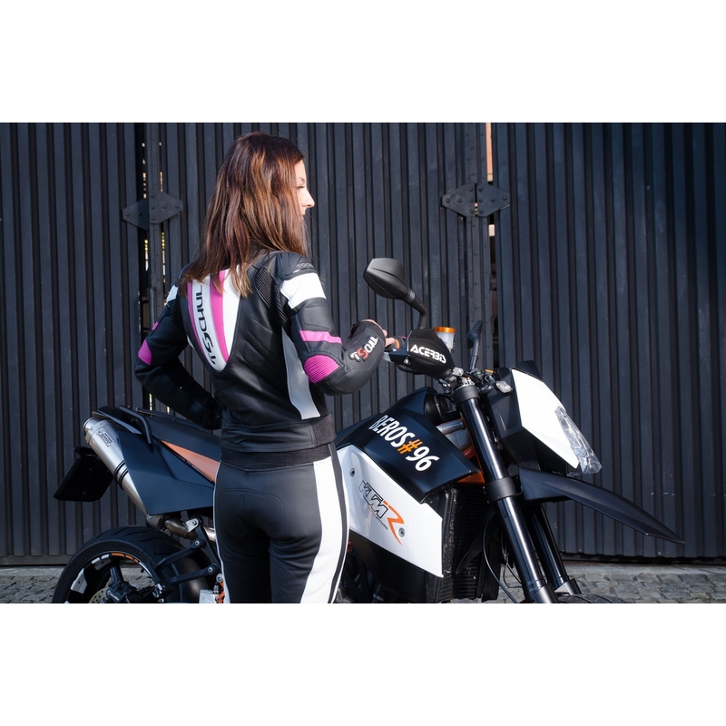 Damen Jacke Tschul 546 schwarz-weiß-rosa Ausverkauf