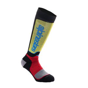 Kindersocken Alpinestars MX Plus 2024 schwarz-rot fluo-gelb fluo-blau