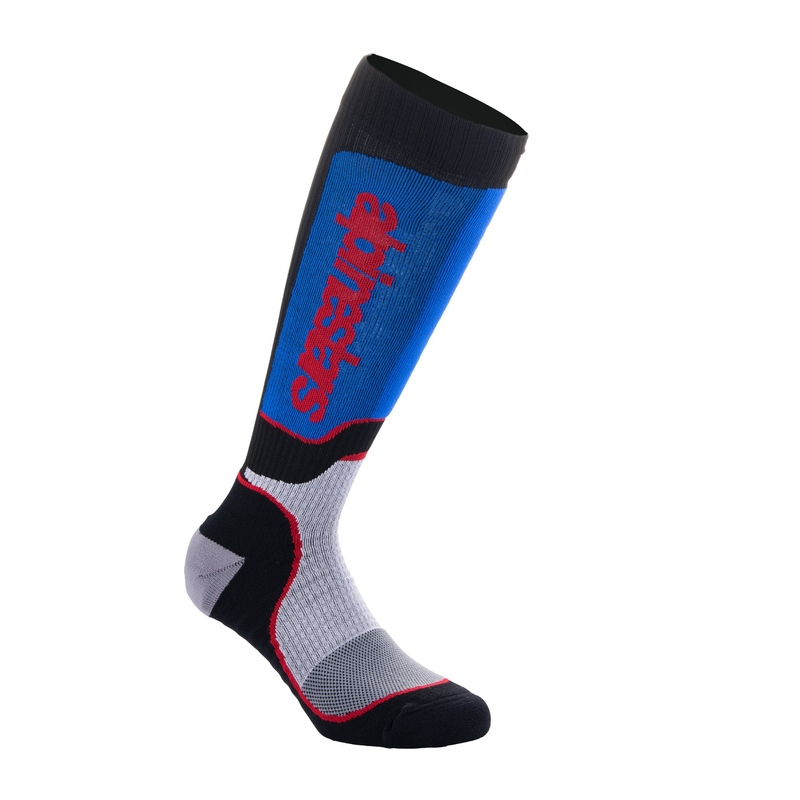 Alpinestars MX Plus Kindersocken Schwarz-Rot-Blau-Grau