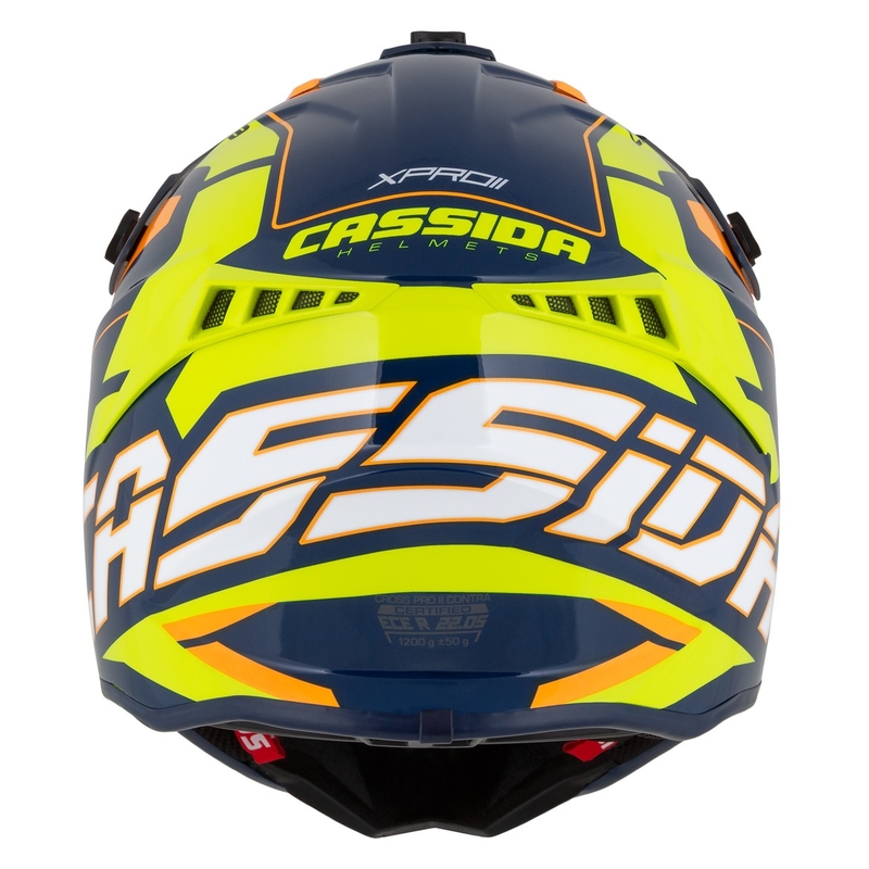 Motocross-Helm Cassida Cross Pro 2 Contra fluo gelb-orange-blau