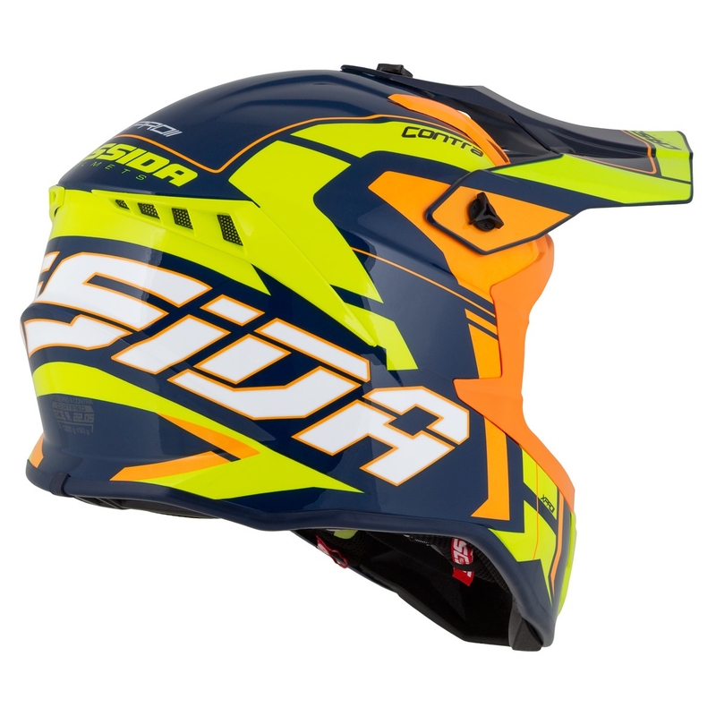 Motocross-Helm Cassida Cross Pro 2 Contra fluo gelb-orange-blau