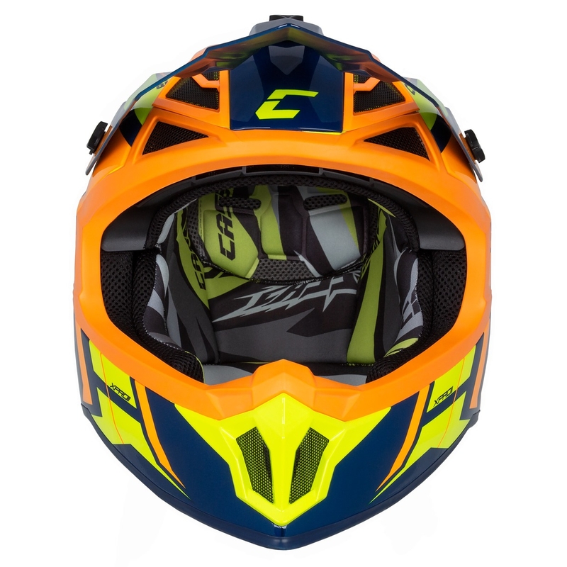 Motocross-Helm Cassida Cross Pro 2 Contra fluo gelb-orange-blau