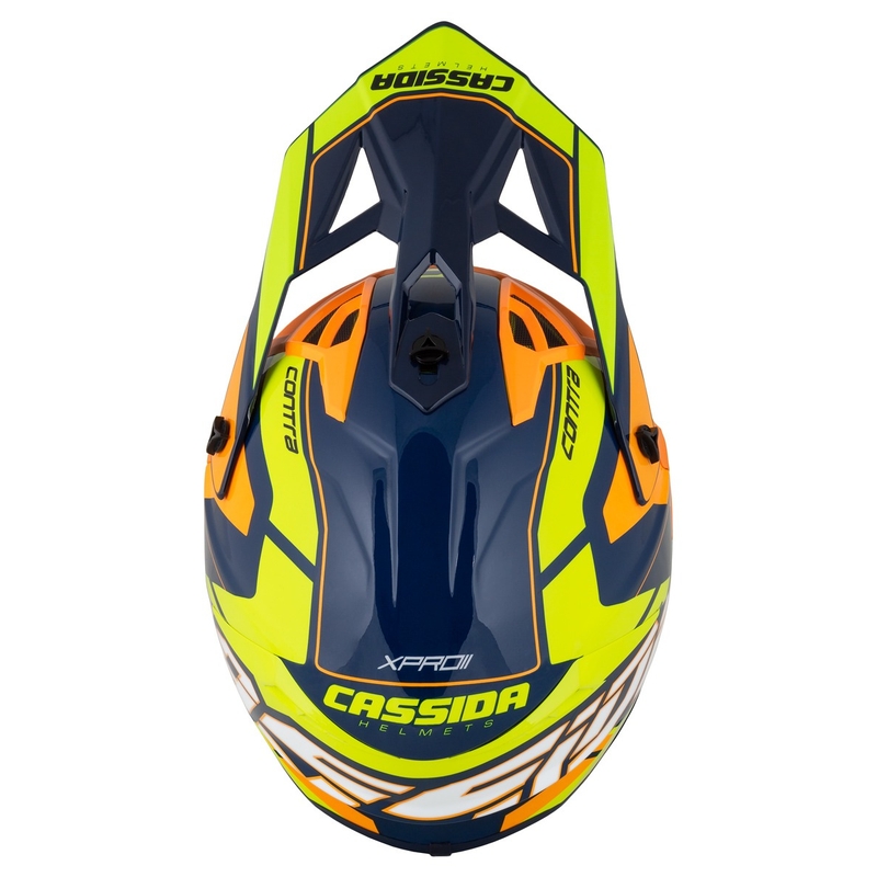 Motocross-Helm Cassida Cross Pro 2 Contra fluo gelb-orange-blau