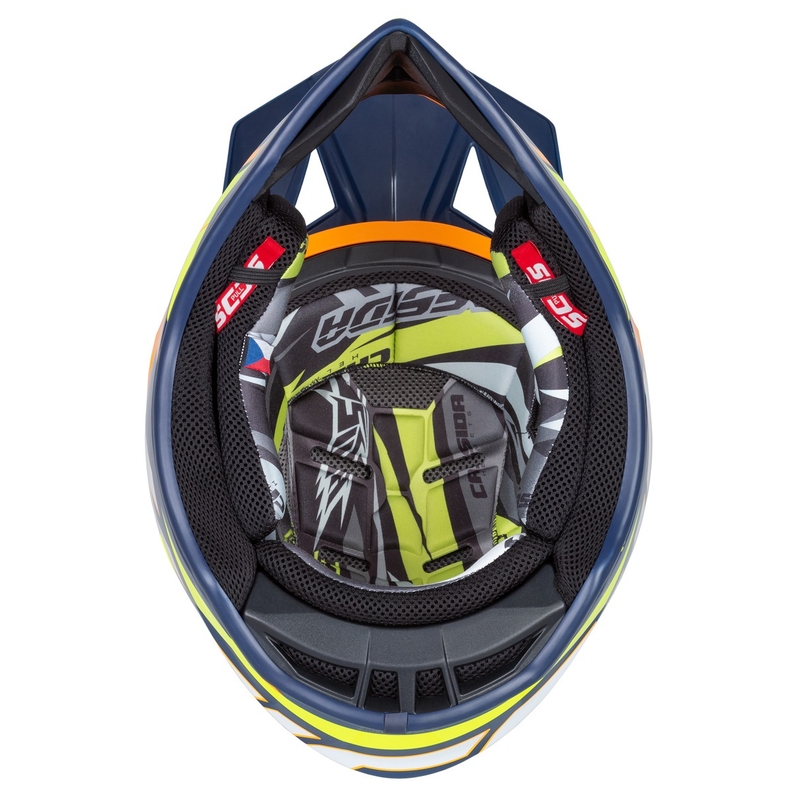 Motocross-Helm Cassida Cross Pro 2 Contra fluo gelb-orange-blau