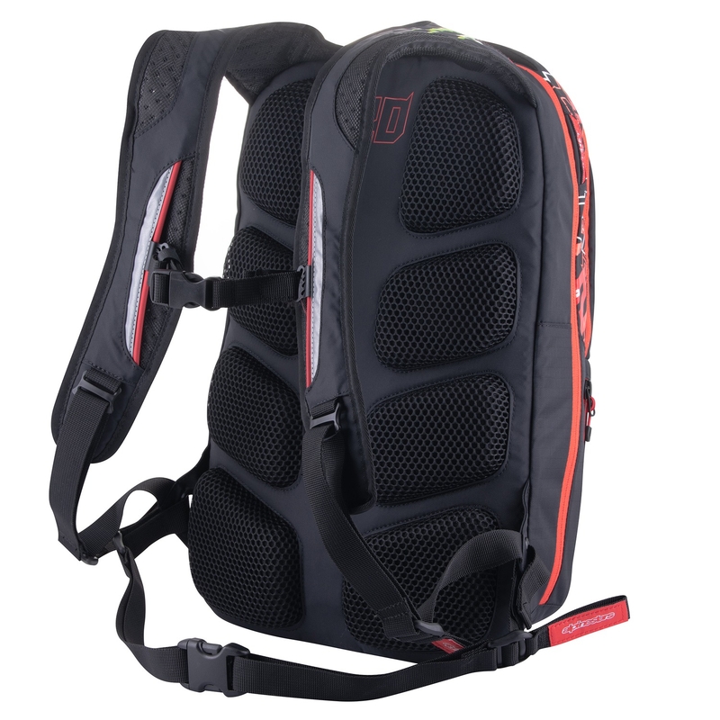 Rucksack Alpinestars City Hunter Monster FQ20 schwarz-rot-weiß-grün