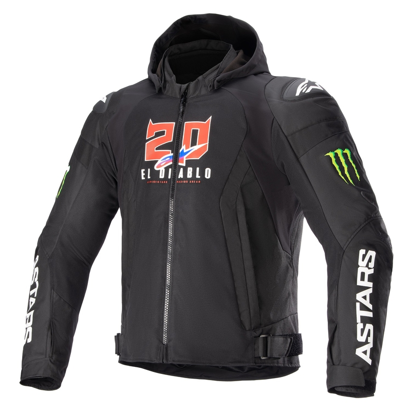 Alpinestars Zaca Air Monster FQ20 Motorradjacke Schwarz-Rot-Blau-Weiß-Grün