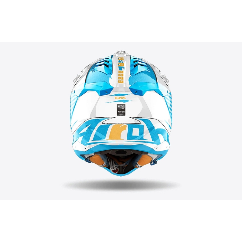Airoh Aviator 3 Six Days Argentina Motocross-Helm, glänzendes Blau