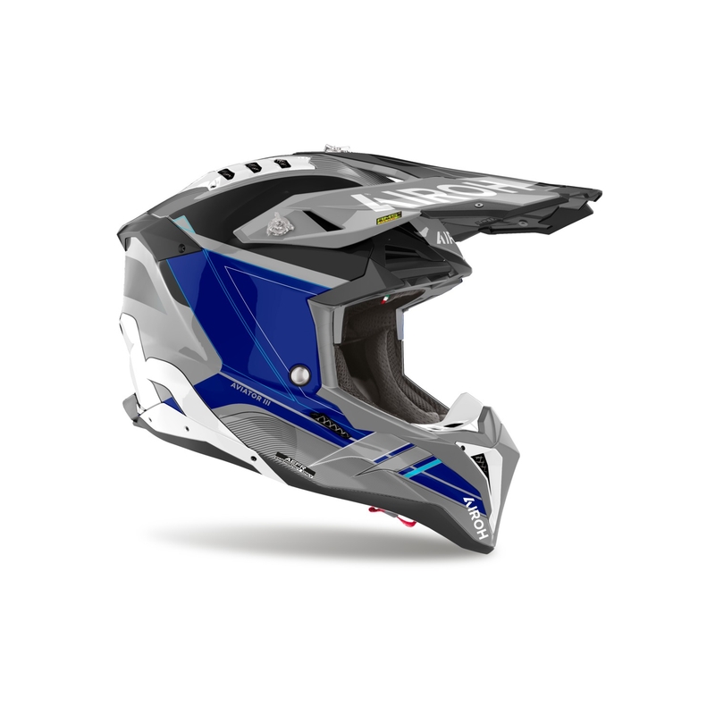 Airoh Aviator 3 Sabre 2024 Motocross-Helm, glänzendes Blau