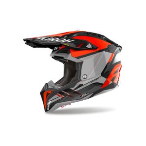 Motocross-Helm Airoh Aviator 3 Sabre 2024 glänzend orange