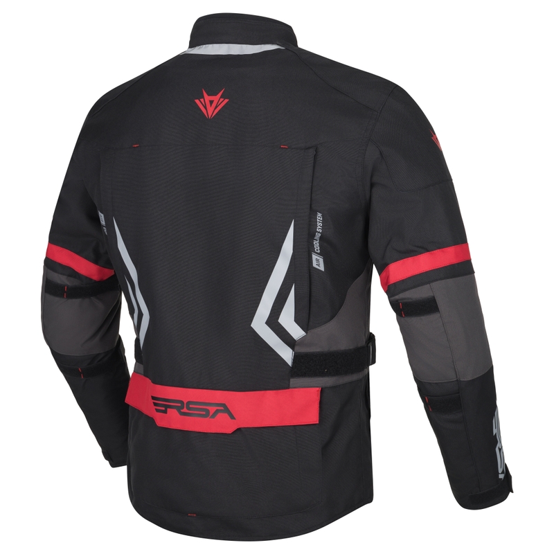 RSA Storm Motorradjacke schwarz-grau-rot