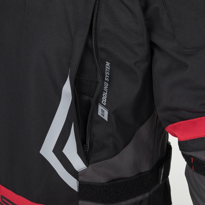 RSA Storm Motorradjacke schwarz-grau-rot
