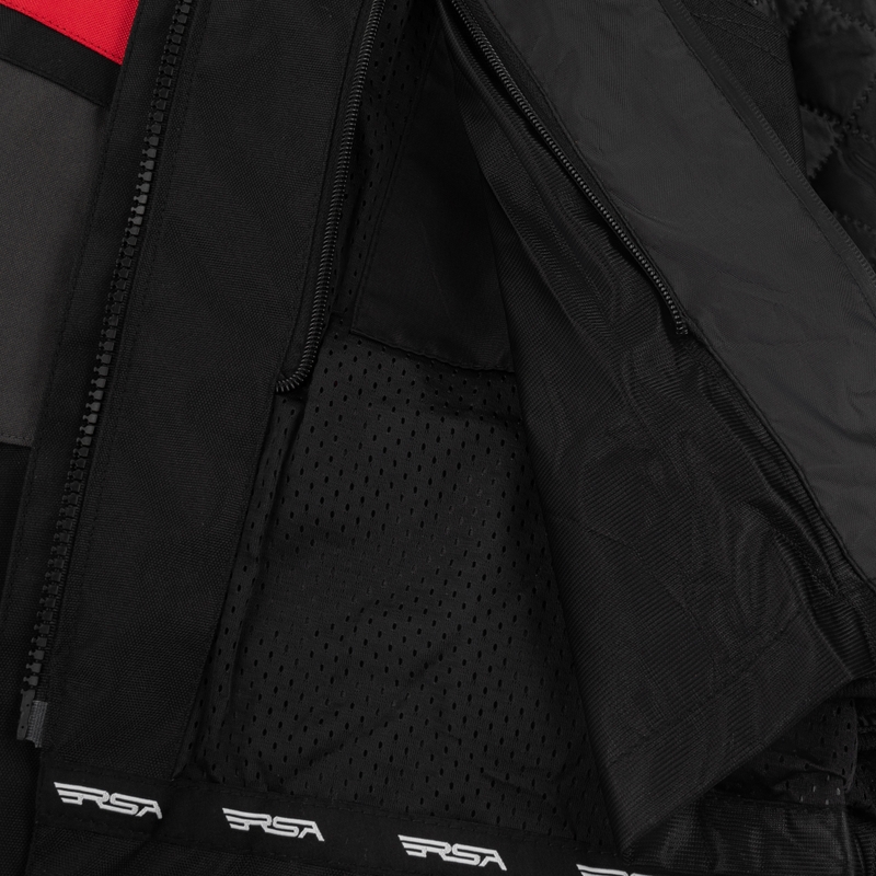 RSA Storm Motorradjacke schwarz-grau-rot