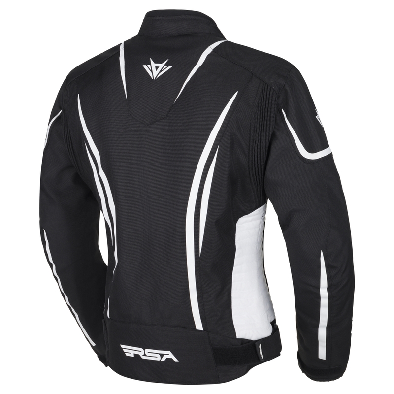 RSA Wasp Schwarz-Weiß Motorradjacke für Frauen