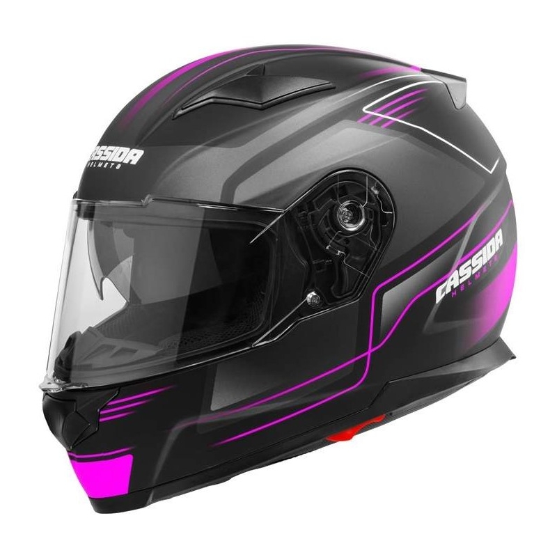 Cassida Apex Fusion Schwarz-Pink-Weiß Motorradhelm
