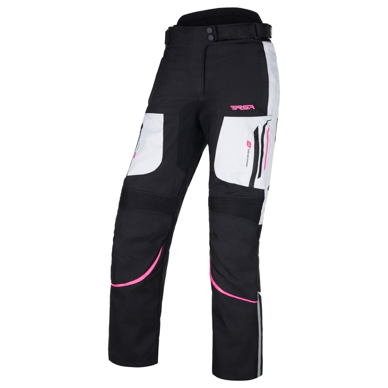 RSA Wasp Motorradhose für Frauen in Schwarz, Rosa und Weiß