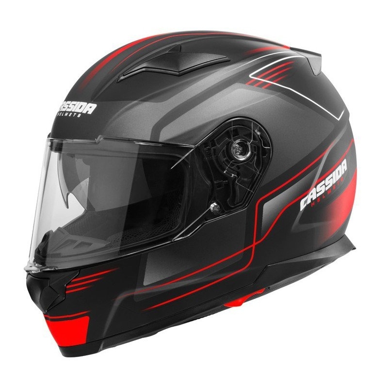 Cassida Apex Fusion schwarz-fluorroter Motorradhelm Ausverkauf