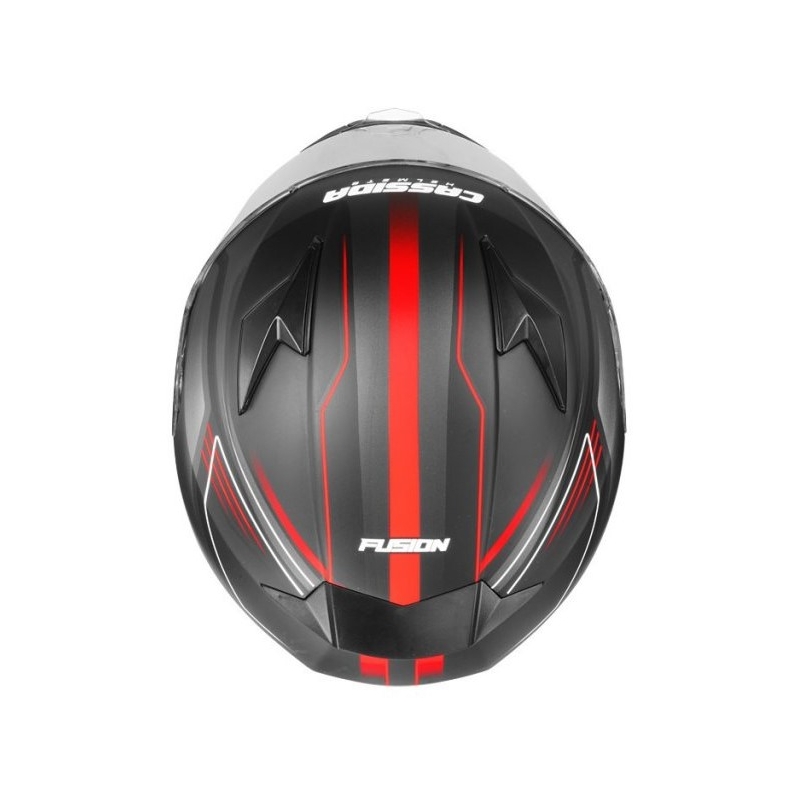 Cassida Apex Fusion schwarz-fluorroter Motorradhelm Ausverkauf