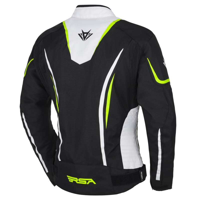 Damen-Motorradjacke RSA Wasp, weiß-schwarz-fluoreszierend gelb