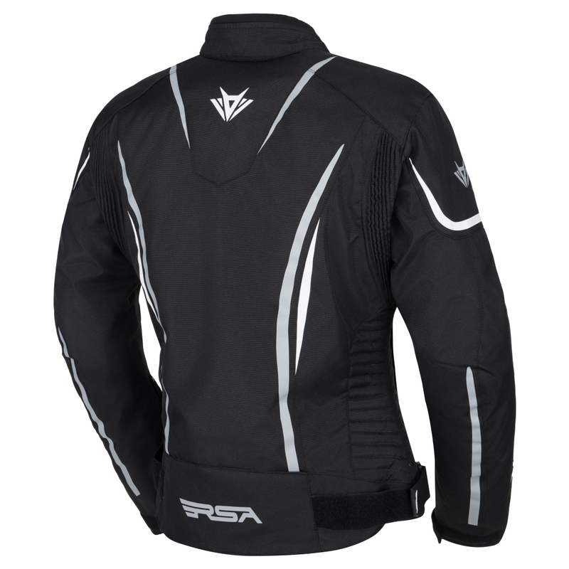 RSA Wasp schwarz-grau-weiße Motorradjacke für Frauen