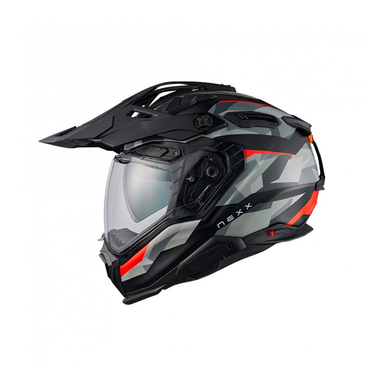 Enduro-Motorradhelm Nexx X.WED3 Trailmania grau-rot Ausverkauf