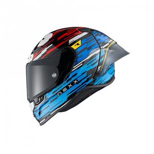 Integrierter Motorradhelm Nexx X.R3R Glitch Racer blau-rot