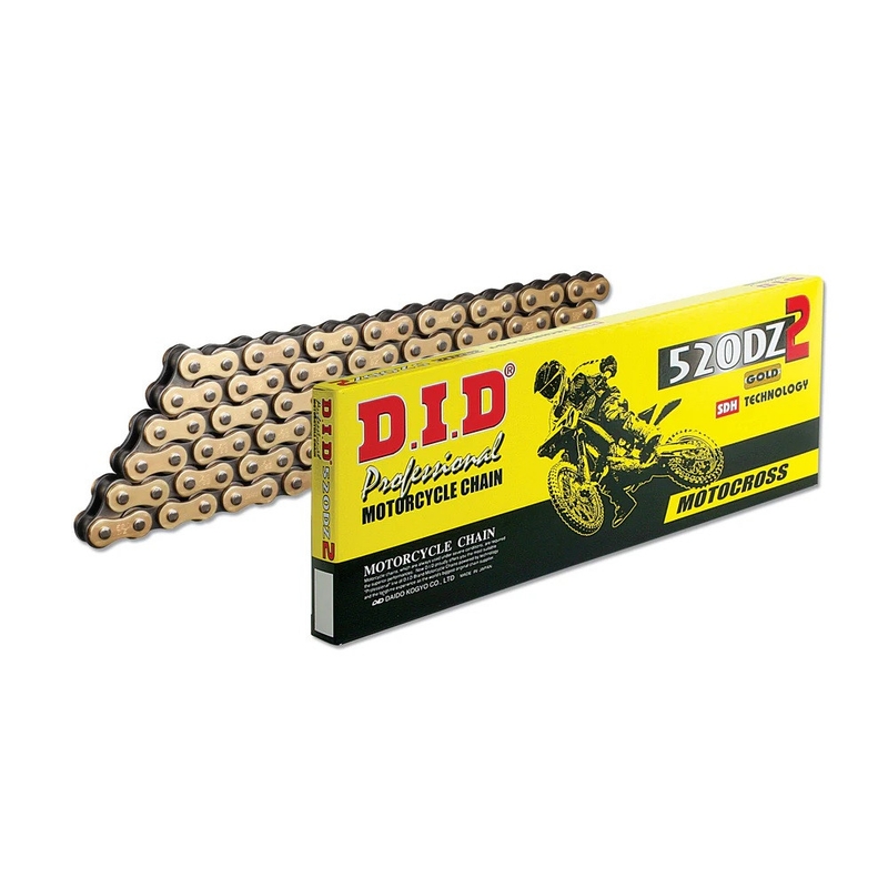 Motocross chain D.I.D Chain 520DZ2 SDH 118 L golden/schwarz