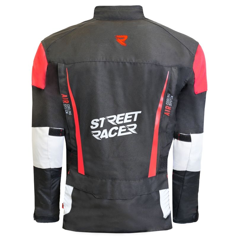 Street Racer All Season Motorradjacke schwarz-grau-rot