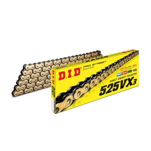 VX series X-Ring chain D.I.D Chain 525VX3 118 L golden/schwarz