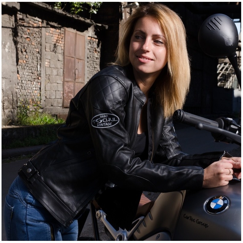 Damen Motorradjacke Tschul 635 Schwarz Ausverkauf