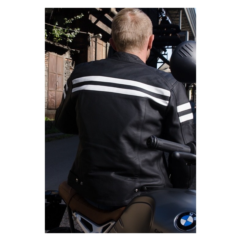 Street Racer Block schwarz-weiße Motorradjacke