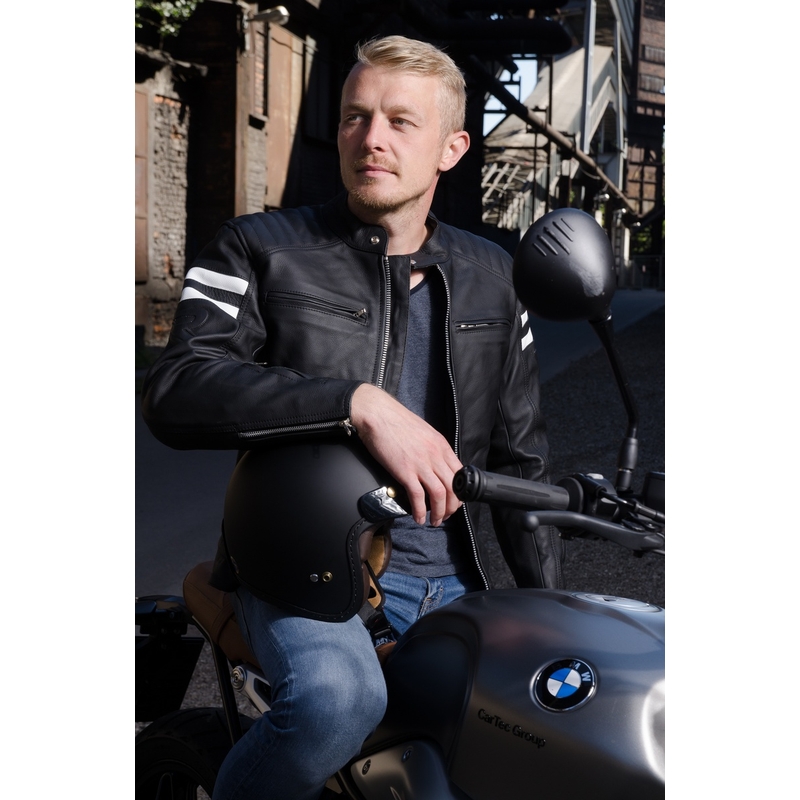 Street Racer Block schwarz-weiße Motorradjacke