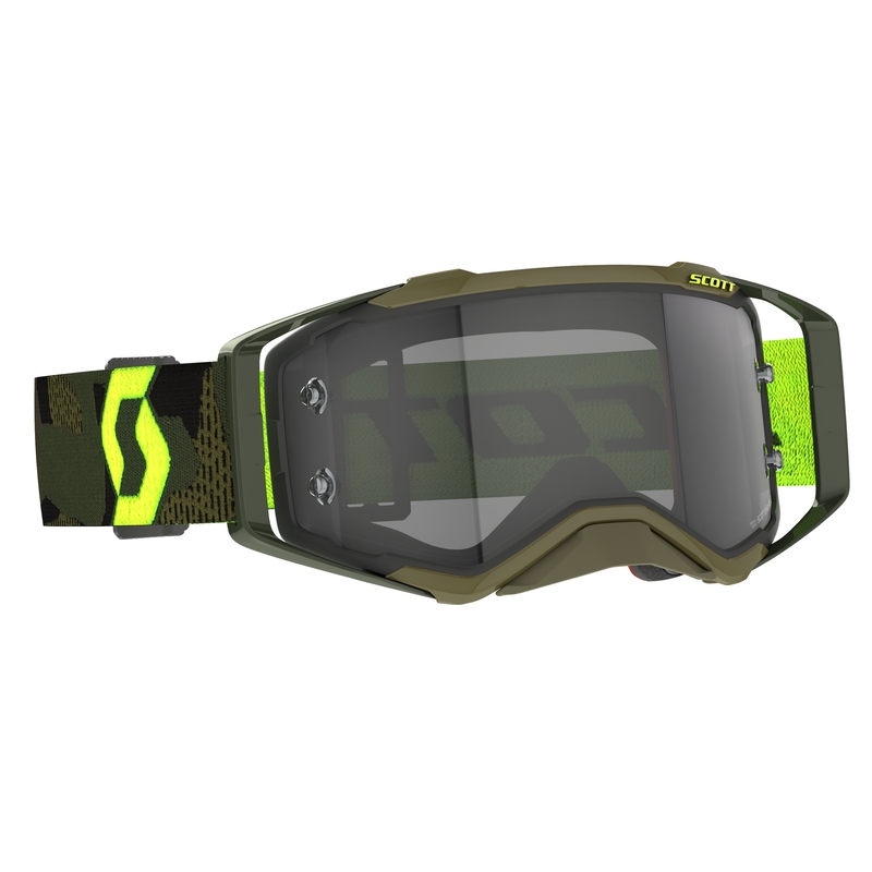 Scott Prospect LS Motocross-Brille in Khaki-Fluo-Gelb-Hellgrau