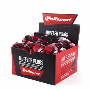 Muffler plugs POLISPORT 8434900003 2 strokes (4 units) + 4 strokes (6 units) schwarz
