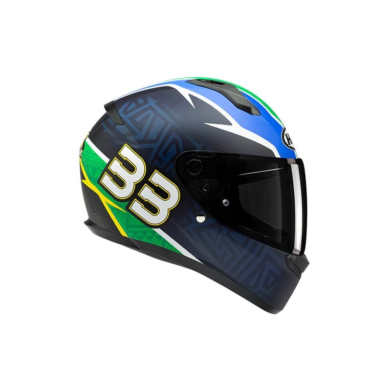 Integral-Motorradhelm HJC C10 BB33 MC21SF blau-grün-rot