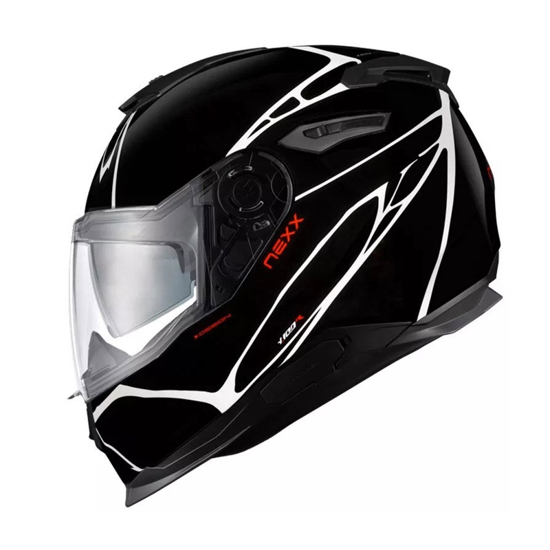 Integrierter Motorradhelm Nexx Y.100 B-SIDE schwarz-weiß Ausverkauf