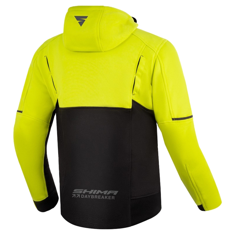 Motorrad-Kapuzenpullover Shima Daybreaker fluo gelb-schwarz
