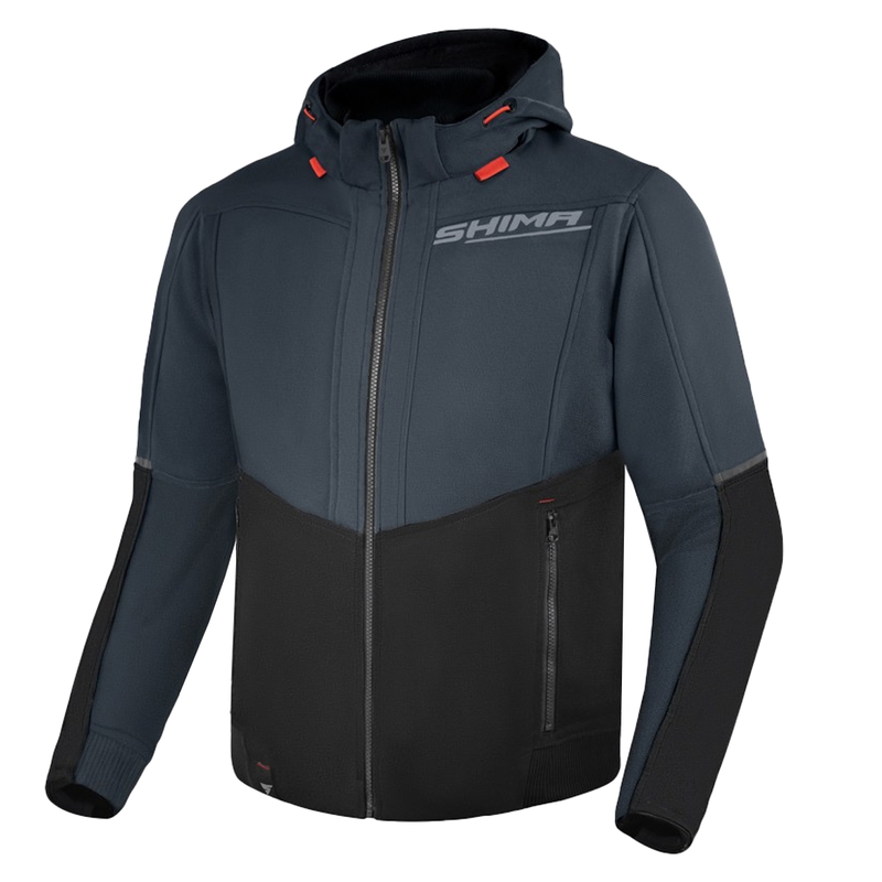 Shima Daybreaker grau-schwarzer Motorrad-Kapuzenpullover
