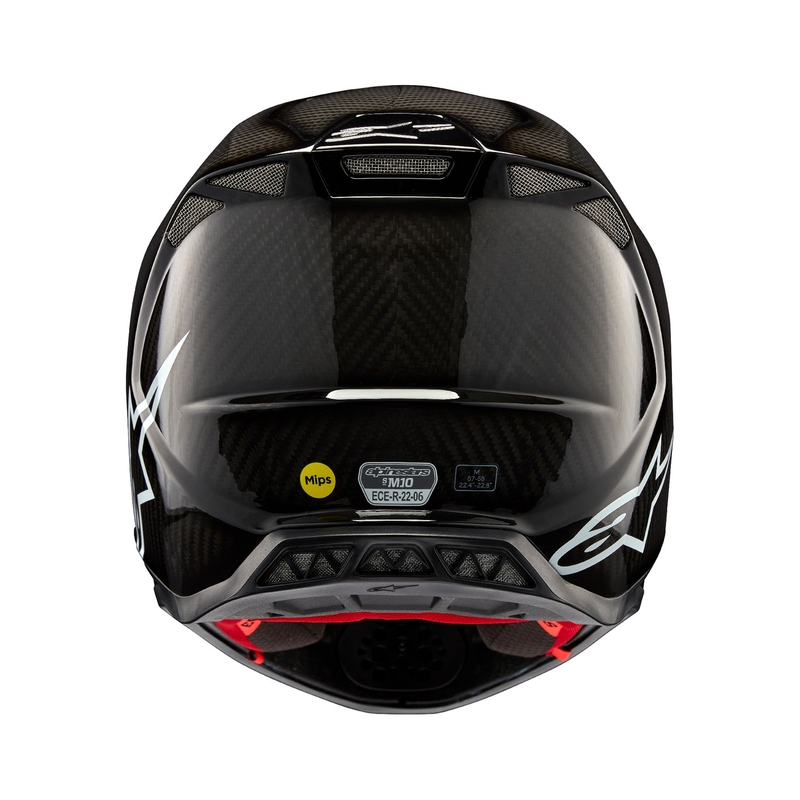 Motocross-Helm Alpinestars Supertech S-M10 Solides glänzendes Carbon