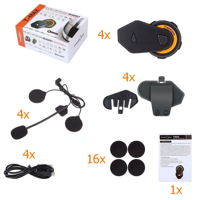 4er-Set Bluetooth-Sprechanlage T-MAX