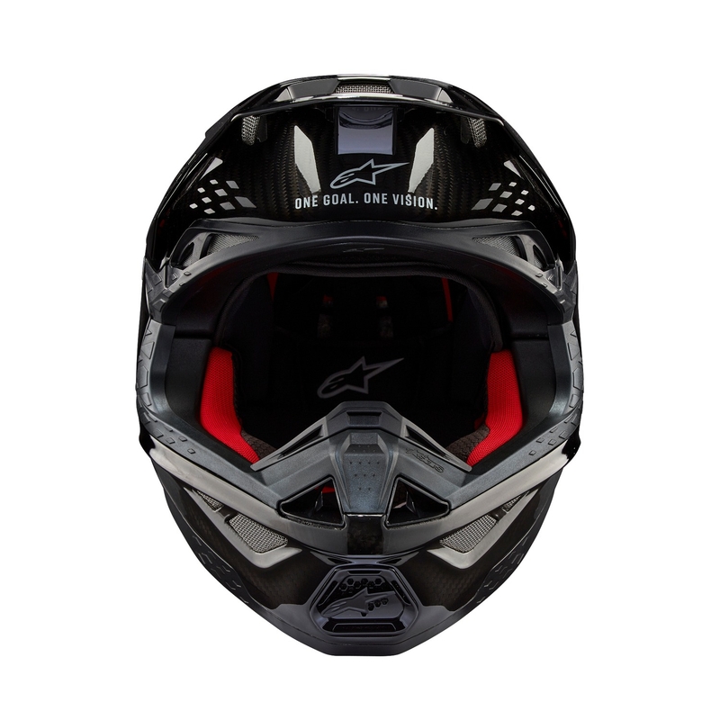 Motocross-Helm Alpinestars Supertech S-M10 Solides glänzendes Carbon