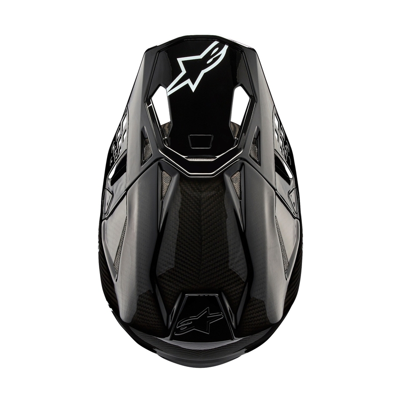 Motocross-Helm Alpinestars Supertech S-M10 Solides glänzendes Carbon