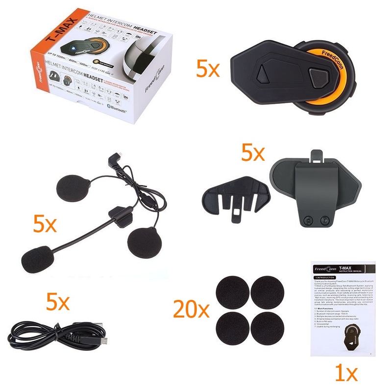 5er-Set Bluetooth-Sprechanlage T-MAX