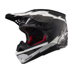 Motocross-Helm Alpinestars Supertech S-M10 Ampress mattschwarz-weiß