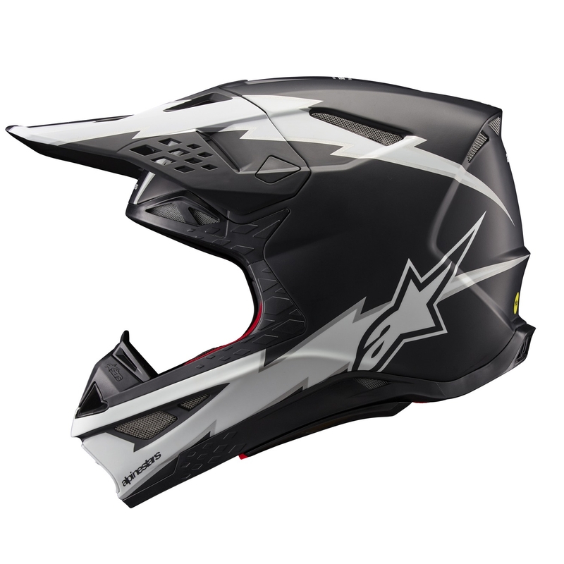 Motocross-Helm Alpinestars Supertech S-M10 Ampress mattschwarz-weiß